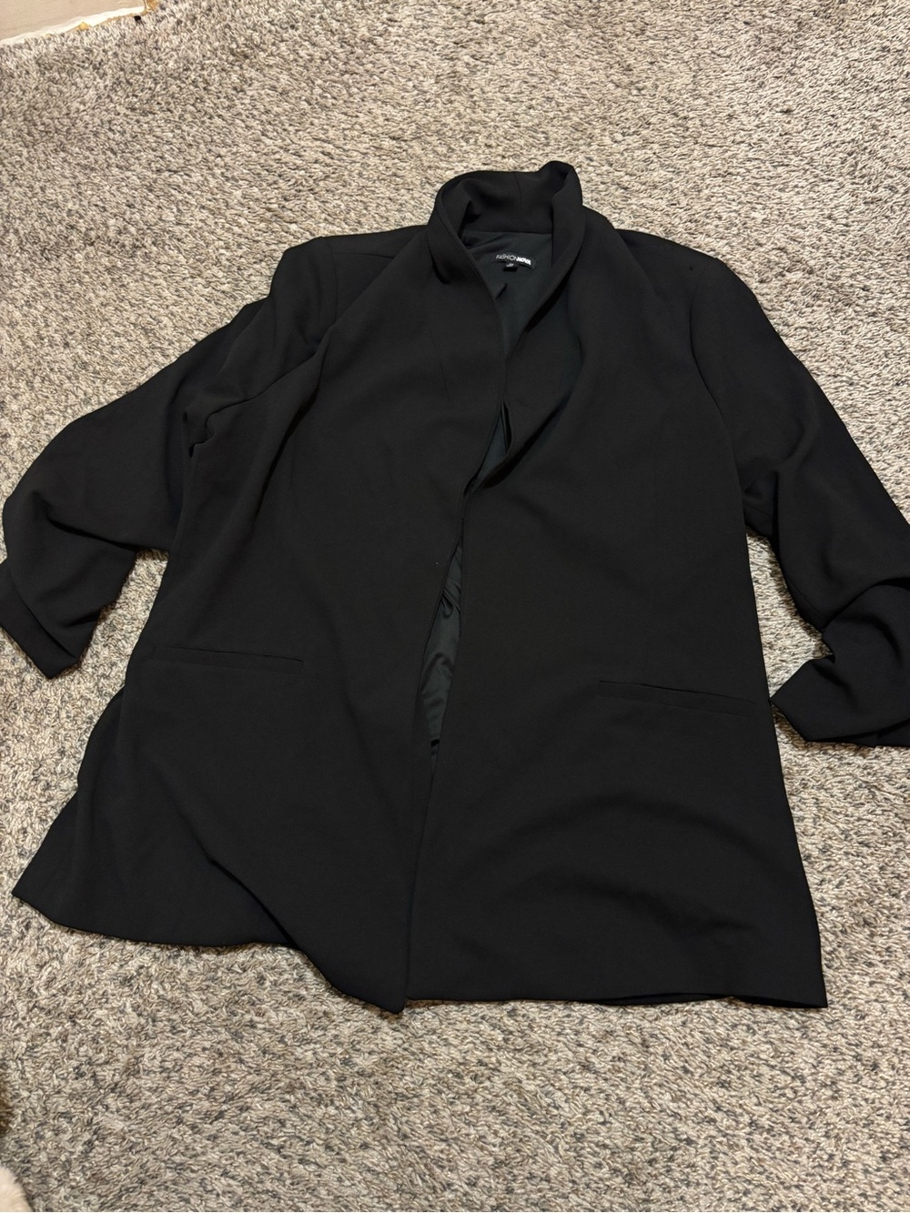 Fashion Nova Classic Black Open-Front Women's Blazer Coat